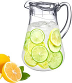 Amazing Abby - Droply - Plastic Pitcher (64 oz, 2 Quart), Clear Water Pitcher with Lid, Fridge Jug, BPA-Free, Shatter-Proof, Great for Iced Tea, Sangria, Lemonade, Juice, Milk, and More