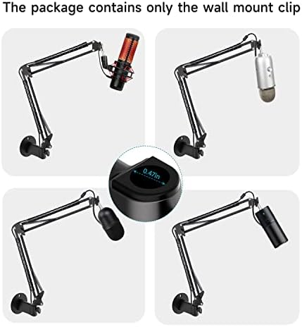 Wall Mount Boom Arm - Wall Mount Microphone Holder for Stand, Vertical Surface Mount and Freely Swiveling Metal Wall Mount Clip Suitable for Saves the Desk Space, Mic Stand Accessories by YOUSHARES
