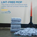 KLEEN HANDLER HEAVY DUTY Commercial Mop Head Replacement, Wet Industrial Cotton Looped End String Cleaning Mop Head Refill, Blue Mop, Universal Headband