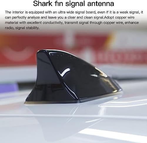 for 2015-2019 Hyundai Sonata-Elantra Ebony Shark Fin Roof Antenna Cover Silver Easy Installation and Direct Replacement (Black)