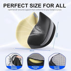 Benazcap Large Seat Cushion for Office Chair Memory Foam Coccyx Pain Relief Cushion Pillow for Back Support Non-Slip Seat Pad for Office Desk, Car Seat, Wheelchair, Sciatica-Black&Grey
