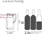 Amazing Abby - Quadly - 2-Pack Acrylic Pitcher (64 oz), Clear Plastic Water Pitcher with Lid, Fridge Jug, BPA-Free, Shatter-Proof, Great for Iced Tea, Sangria, Lemonade, Juice, Milk, and More