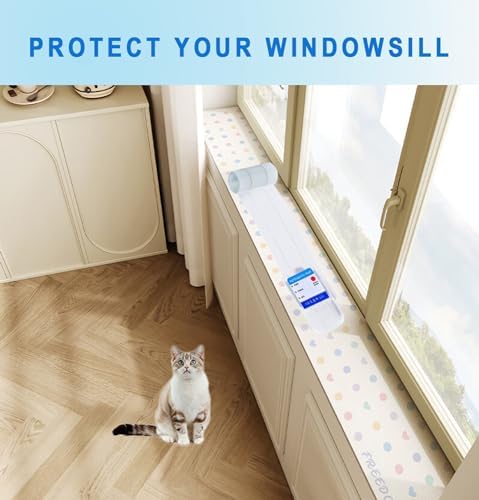 SEERWAY Scat Pet Shock Mat Indoor, Safe Shock Training Pads for Dogs and Cats, Electric Repellent Mat Keeps Pets Off windowsill and Narrow Area, 3 Training Modes, 46"x 3" Strip, Battery Operated