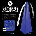 Treva Chemical Free Bug Fan, Fly Deterrent with Holographic Blades to Clear Bugs, Mosquitoes, and Flies, Battery Powered Fly Fan, Blue (2 Pack)