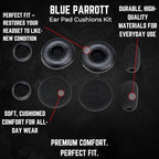 Ear Cushion Kit for Blue Parrott C400-XT Bluetooth Headset 204159 - Replacement Accessories - Ear Cushions, Microphone Foam Windscreens Covers by Global Teck