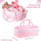 BABESIDE 8 Pcs Reborn Baby Doll Clothes with Bassinet for 17-22 Inch Baby Dolls, Baby Doll Accessories and Doll Clothes Outfit fit Newborn Baby Doll Girl, Babies Pretend Play Set (Not Doll)