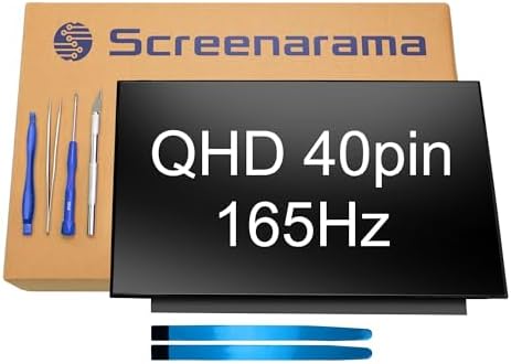 SCREENARAMA New Screen Replacement for Asus ROG GA503 GA503Q GA503QE GA503QM (40pin 165Hz) QHD 2560x1440 IPS LCD LED Display with Tools and Tape
