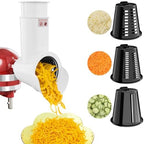 Slicer Shredder Attachment for Kitchen Aid Stand Mixer, Cheese Grater Attachment for Kitchen Aid Stand Mixer, Salad Maker Accessory for Kitchenaid, Vegetable Slicer Accessories with 3 Blades