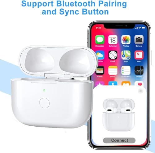 Charging Case Replacement Compatible with AirPods 3rd Generation, Wireless AirPods 3 Charger Case with Pairing Sync Button Without Earbuds, White
