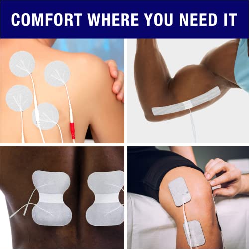 Syrtenty TENS Unit Replacement Pads - Pack of 40 Round Patches for Muscle Stimulation & Therapy, 1'' Electro Pad Set