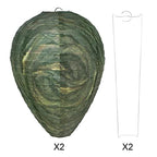 2 Pack Wasp Nest Decoy Waterproof Hanging Wasp Deterrent for Wasps Hornets Yellow Jackets Fake Wasp Repellent Nest for Outdoor Garden Backyard Patio