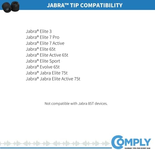 Comply TW-170-A | Memory Foam Replacement Earbud Tips for Bowers & Wilkins, Jabra, SteelSeries, TOZO, Soundcore | Ultimate Comfort, Secure Fit, Superior Noise Isolation | Black (S/M/L) (3 Pairs)