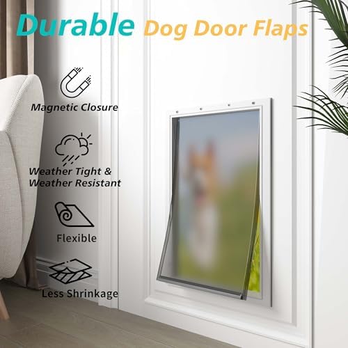2PACK Medium Dog Door Replacement Flaps with Screws, Compatible with Petsafe Freedom PAC11-11038, Weather-Proof & Warp-Resistant, Dog and Cat Flap, 12 7/8'' × 8 1/8''
