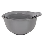 KitchenAid Universal Nesting Plastic Mixing Bowls, Set Of 3, 2.5 quart, 3.5 quart, 4.5 quart, Non Slip Base with Easy Pour Spout to Reduce Mess, Dishwasher Safe, Gray