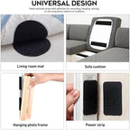 4.4 Inches x 7 Feet Strong Sticky Back Heavy Duty Hook and Loop Tape with Adhesive, Non-Slip Couch Cushion Grip Accessories, Double Sided Strip Roll to Prevent Sliding, Black