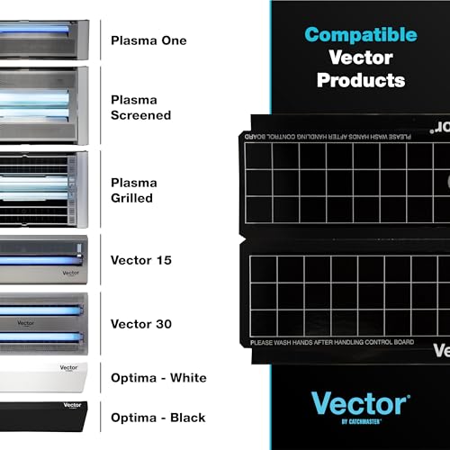 Catchmaster Vector Trap Replacement Glue Boards, 15 & 30 Watt UV Light Fly Traps Indoor For Home, Sticky Gnat Traps for House Indoor, UV Lamp Insect & Mosquito Killer Refill, Adhesive Bug Light Boards