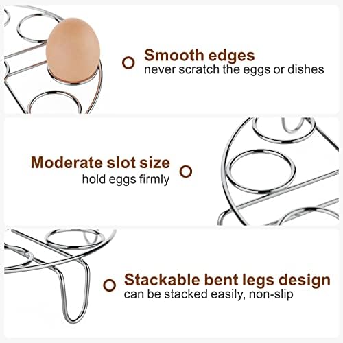 GSlife Egg Steamer Rack - Stainless Steel Trivet for 6, 8 Quart Pressure Cooker, Cooks 18 Eggs, Stackable Steaming Holders for Instant Pot Accessories, 2 Packs