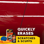 Meguiar's Quik Scratch Eraser Kit, Car Scratch Remover That Removes Blemishes, Includes Meguiar's ScratchX, Drill-Mounted Pad, Microfiber Towel - 3 Count (1 Pack)