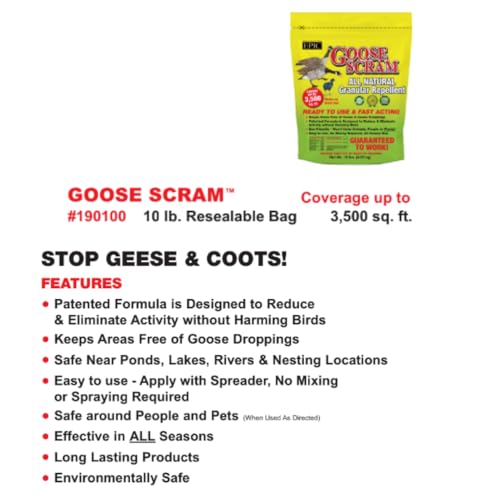 Enviro Protection Industries 190100 Goose Scram All Natural, Animal, People and Pet Safe Granular Repellent, Removed Attribution