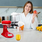 Masticating Juicer Attachment for Kitchen aid Stand Mixers, Masticating Juicer Accessories,Slow Juicer Attachment for All Models Kitchenaid Juicer Mixers and Cuisinart (White)