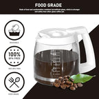 12-Cup Coffee Pot Replacement Compatible with Cuisinart Coffee Maker Models SS-12, SS-15, SS-16, DCC-1100BK, DCC-1200, DCC-2650, CHW-12P1, DGB-400, DGB-550BK, DGB-550BK1, DGB-625BC and DGB-700BC White