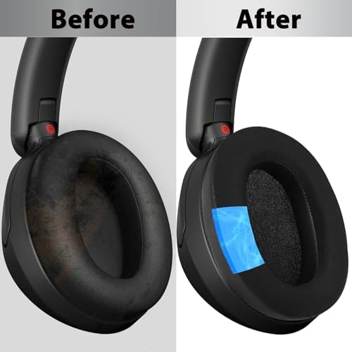 WH-XB910N Replacement Ear Pads, Upgrade Cooling Gel Earpads Cushions for Sony WH-XB910N Noise Cancelling Headphones, Ear Pads Cushions with Soft Memory Foam and Buckle(Black)