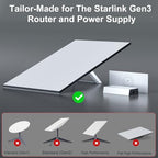 Linkoostar Starlink Gen 3 Mount, All in One Starlink Router Mount for Starlink V3 Wall Mount/Desk Mount for Starlink Standard V3 Mesh Router& Gen 3 Power Supply Mounting Kit Starlink Accessories-LM-3C