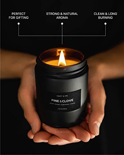 Scented Candles for Men | Pine and Clove Scented Candle | Winter Candle, Soy Candles, Mens Candles for Home, Long Lasting Candles, Aromatherapy Candles, Pine Scented Candle | Masculine Candle
