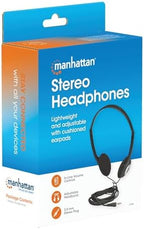 Manhattan On-Ear Wired Stereo Headphone - Long 6ft Cable, Single 3.5mm Plug, Lightweight, Adjustable Headband–for Walkman, CD Player, Computer -177481