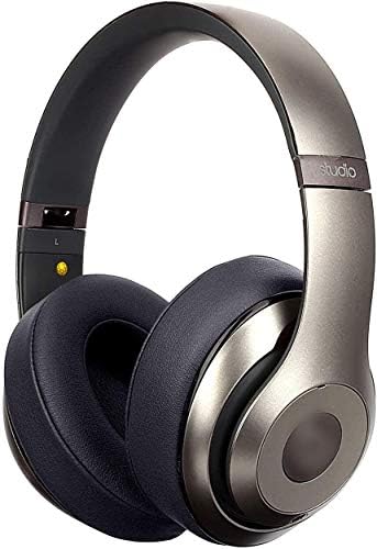 SoloWIT Replacement Ear Pads Cushions for Beats Studio 2 & Studio 3 Wired & Wireless Headphones, Earpads with Soft Protein Leather, Noise Isolation Memory Foam, Added Thickness - Titanium