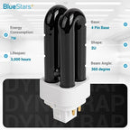 BlueStars Premium Quality 7W 41050 Replacement UV Light Bulbs for Indoor DynaTrap Models DT1050 DT1100 DT1210 DT1250 DT1260-4 Pin Base, 1/2 Acre - Pack of 4