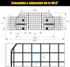 Gtongoko Dog Car Barriers for SUVs, Vehicles, Cars, Trucks, Upgraded Adjustable Heavy-Duty Wire Mesh Pet SUV Barriers Universal-Fit, Car Accessories Safety Travel, 2pcs 51.2In Elastic Ropes Included