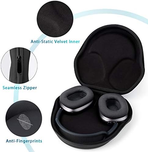 Smart Case for AirPods Max Headphones with Sleep Mode Function, Protective Hard Shell Travel Carrying Bag with Cable Storage, Compact Design Storage Accessories for AirPods Max