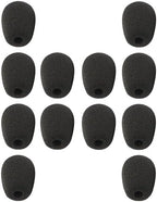 12 Pack Headset Microphone Windscreen Foam Cover Soft Comfortable and High-density Lapel Mic Covers Pop Filter Replacement Windshield for Headset Microphone