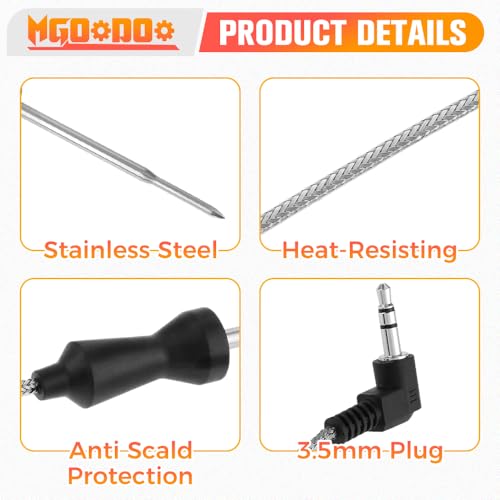 Mgoodoo Meat Temperature Probe Compatible with Ninja Grill AG400, AG400C, AG450,IG450CO Foodi Pro 5-in-1 Indoor Grill with Air Fry,Replacement for Ninja Air Fryer Grills Smart Thermometer Probe