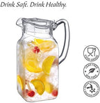 Amazing Abby - Quadly - Plastic Pitcher (64 oz, 2 Quart), Clear Water Pitcher with Lid, Fridge Jug, BPA-Free, Shatter-Proof, Great for Iced Tea, Sangria, Lemonade, Juice, Milk, and More