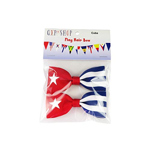 Cuba Flag Hair Bow Girls Women Hair Accessories Cultural Multicultural School Events QXP Shop