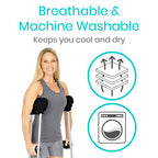 Vive Sheepskin Crutch Pads & Hand Grips for Adults, Kids, Crutches, Armpits - Accessories Knee Scooter Foot Injuries Pillow for 5ft Medical 6 feet Youth Padding Arm Underarm Folding Walking Crutches