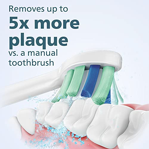 Philips Sonicare 4100 Electric Rechargeable Power Toothbrush, Black, with Genuine Philips Sonicare Optimal Plaque Control Replacement Toothbrush Heads, White, 3 Pack