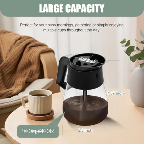 10-Cup Glass Carafe Replacement Compatible with Ninja CM401 CM371 CP301 Specialty Hot & Iced Coffee Makers, Replacement 50 oz Coffee Pot with Brew-Through Lid for Ninja CM300 CM400 CP300 CF091