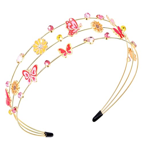 mokkia Jeweled Rhinestone Butterfly Headband for Women - Spring & Summer Hair Accessories, Holiday Gifts (Butterfly A)