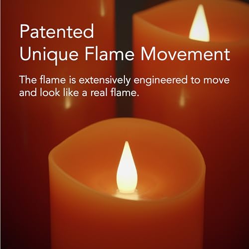 Softflame Christmas Decor Flameless LED Candles with Remote Control, 3"x 9"Battery Operated Pillar Real Wax with Timer for Christmas Decorations, Pumpkin Orange Candle