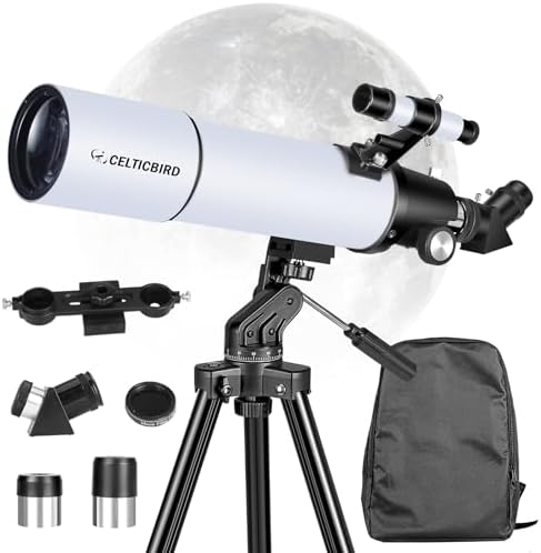 80x600mm AZ Telescope, Travel Telescopes for Adults Astronomy Beginners with 13 Pieces Telescope Accessories Kit