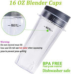 Replacement Parts for Nutri Ninja, 6Fin Blender Male Blade and cups Set for Blender BL660 BL770 BL780 BL740 etc. (5-pack)