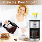 14-Cup Glass Coffee Pot Replacement Compatible with Cuisinart Coffee Maker Models - DCC-3200, DCC-2200, DCC-2600, DCC-2800, CBC-7000PCFR, DCC-2200RC