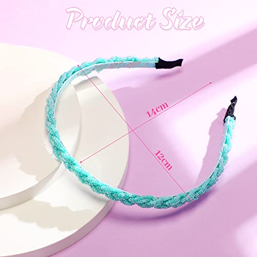 MTLEE 6 Pieces Beaded Headbands for Women Sparkly Crystal Beaded Hair Hoop Hairbands Multiple Color Hair Accessories Head Bands Christmas Gift(Vivid Colors)