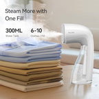 HiLIFE Steamer for Clothes, 1100W Clothes Steamer, Fast Wrinkle Removal with Large 300ml Tank, Ideal for All Fabrics, Easy to Use, Compact and Portable Travel Garment Steamer (white)