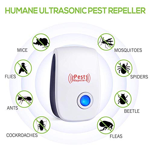 WahooArt Ultrasonic Pest Repeller 6 Packs, The Newest Pest Repellent Electronic Indoor Plug in for Insects, Mosquitoes, Mice, Ants, Roaches, Spiders, Bugs, Flies, Cockroach, pest Control, Non-Toxic