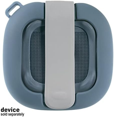 Feature Protective Case for Bose SoundLink Micro Bluetooth Speaker by WGear, Featured Design with mesh Pocket for Cable and Other Accessories, Elastic Strap to Secure Device (Stone Blue), WG012299
