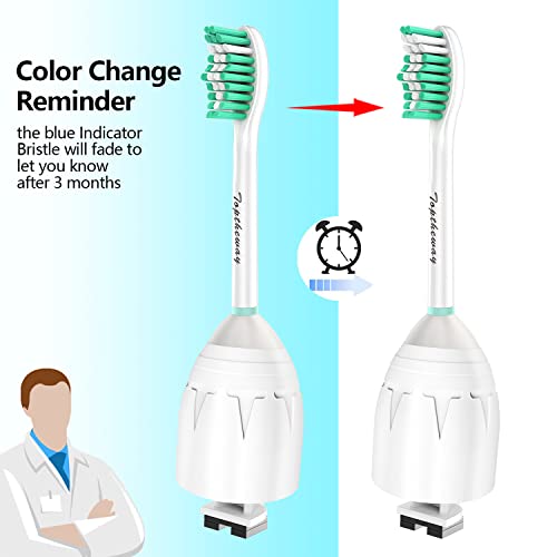 Toptheway Replacement Brush Heads Compatible with Sonicare E-Series Essence Xtreme Elite Advance and CleanCare Screw-On Toothbrush Handles 7022/66, 6 Pack